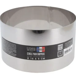 Cercle à pain surprise inox H 9 cm Ø 16 cm