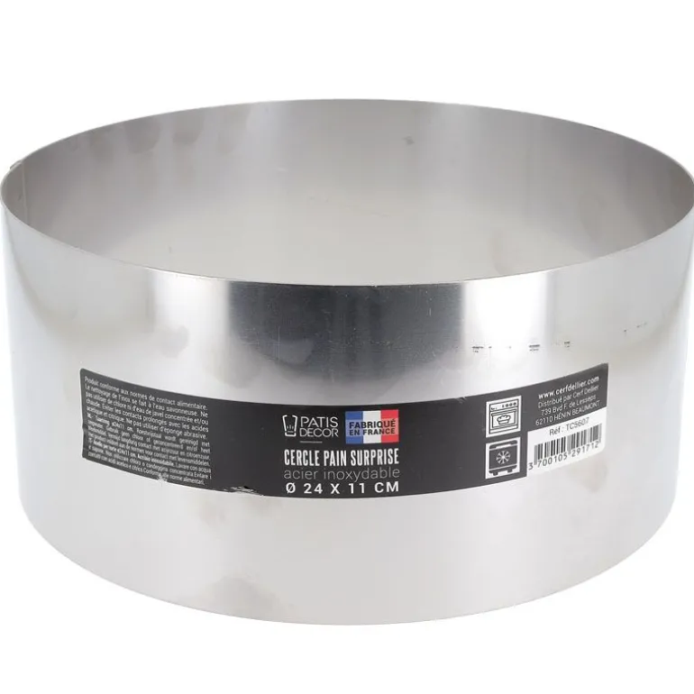 Cercle à pain surprise inox H 11 cm Diam 24 cm
