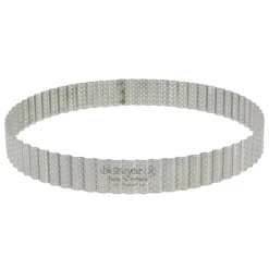 Cercle à tarte cannelé et perforé inox H 3 cm De Buyer
