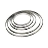 Cercle à tarte inox à bords roulés H 2 cm