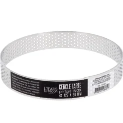 Cercle à tarte perforé inox H 2 cm Ø 12,7 cm