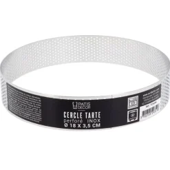 Cercle à tarte perforé inox H 3,5 cm Ø 18 cm