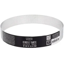 Cercle à tarte perforé inox H 3,5 cm Ø 20 cm