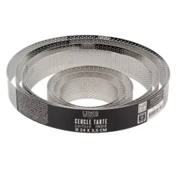 Cercle à tarte perforé inox H 3,5 cm Ø 20 cm
