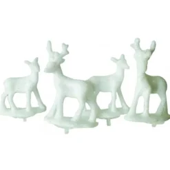 Cerf et biche blancs sur pique (x2)