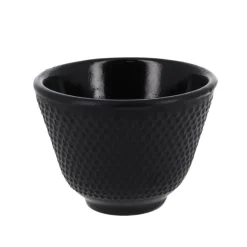 Coffret théière + tasses à points en fer noir - 900 ml