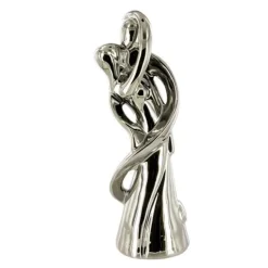 Couple de mariés argent enlacés 28,5 cm