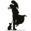 Couple de mariés avec chat métal noir
