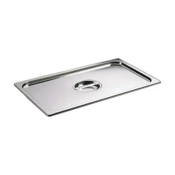 Couvercle inox avec poignée GN 2/1 - pour bac gastronorme sans anse