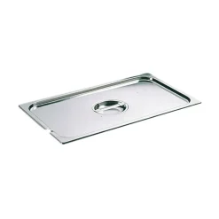Couvercle inox avec poignée GN 1/6 et encoche pour louche - pour bac sans anse