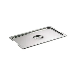 Couvercle inox avec poignée GN 1/2 - pour bac gastronorme avec anses fixes ou escamotables