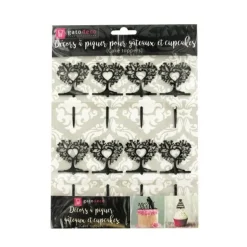Cupcake Toppers Arbres cœurs (x 8)