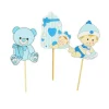 Cupcake Toppers Bébé garçon en bois (x3)