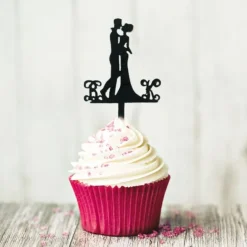 Cupcake Toppers couple enlacé (x 8)