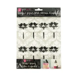 Cupcake Toppers Love Birds (x 8)