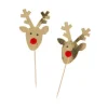 Cupcake Toppers Rennes Dorés (x6)