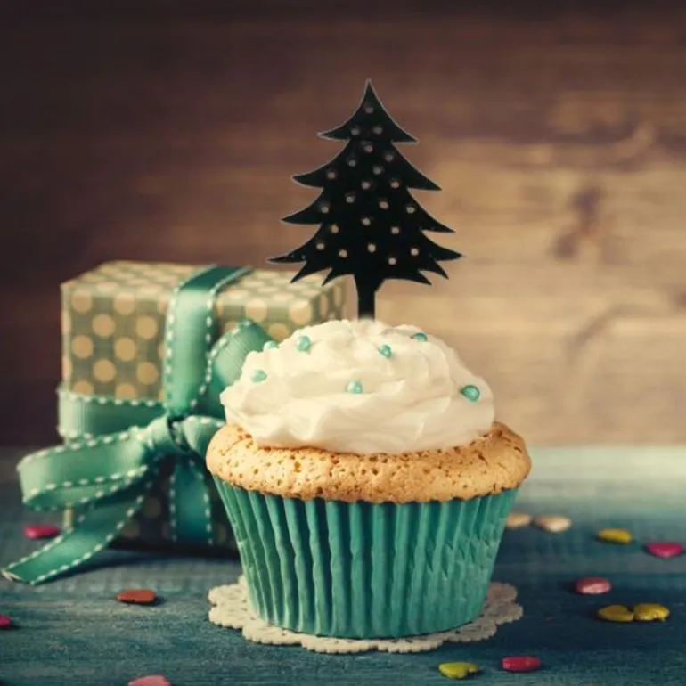 Cupcake Toppers Sapin de Noël (x 8)