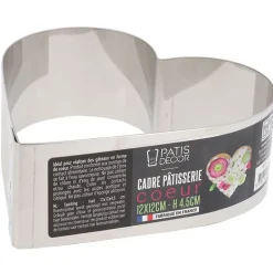 Cœur à mousse inox H 4,5 cm L 12 cm