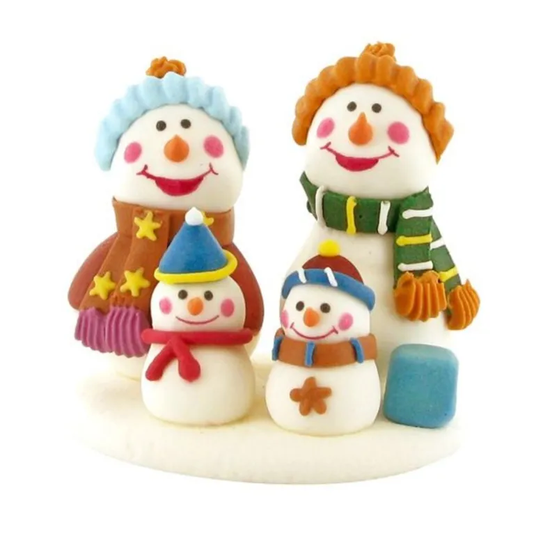 Décor comestible Famille de bonshommes de neige