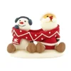 Décor comestible Père Noël et Bonhomme de neige Echarpe