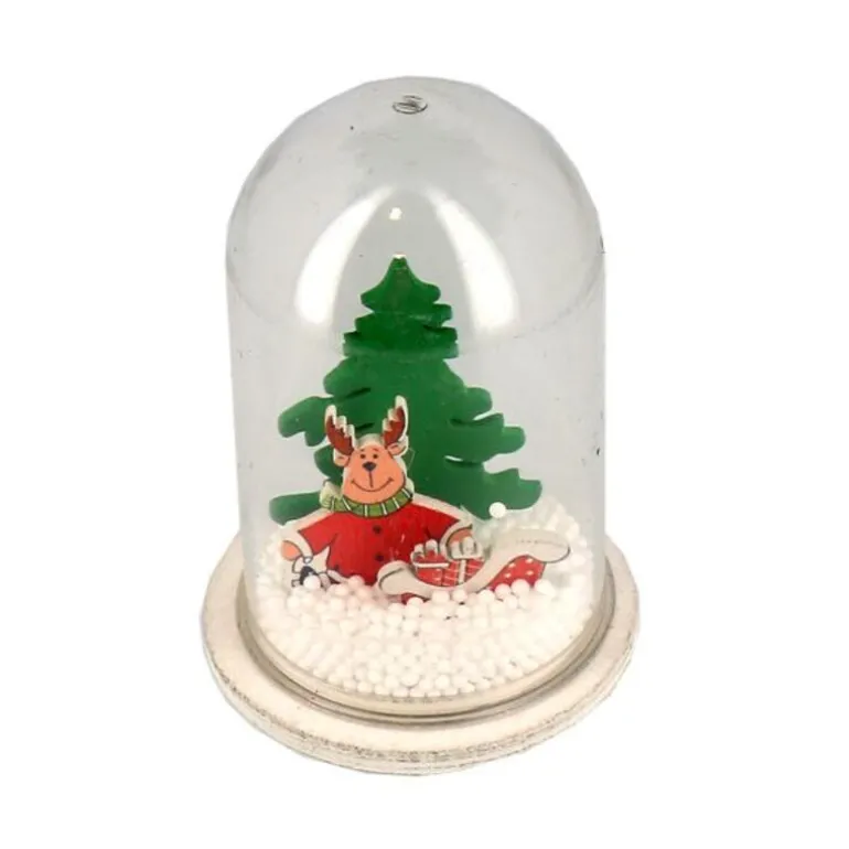 Décor de noël pour bûche "boule à neige renne de noël" à poser