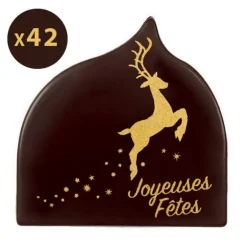 Décorations chocolat Joyeuses fêtes Cerf (x42)