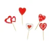 Décors coeurs sur pique en bois (x10)