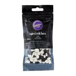 Décors comestibles crânes blancs et noirs Wilton