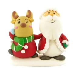 Décors comestibles Père Noël et renne debout (x20)