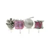 Décors de Noël assortis rose argent sur pique (x4)