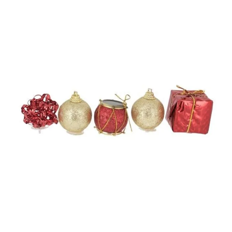 Décors de Noël sur pique assortis rouges (x5)