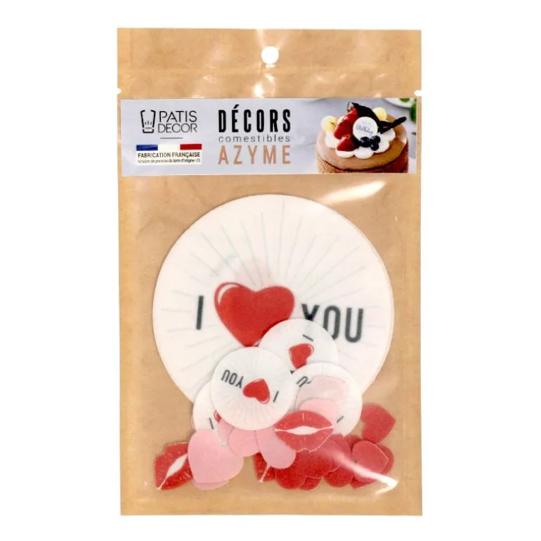 Décors en azyme assortis thème St Valentin « I Love You » - DDM 11/24