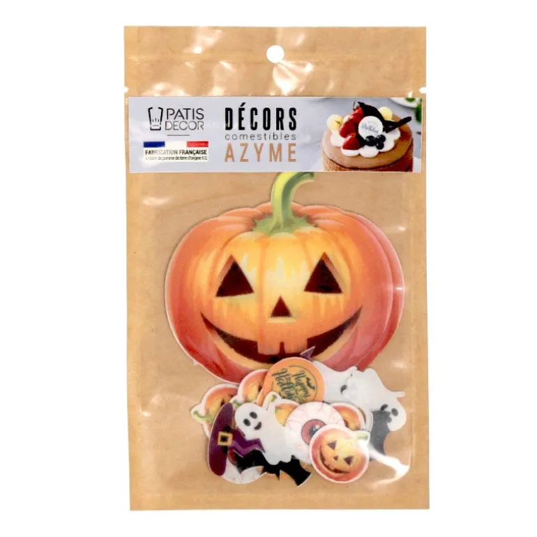 Décors en azyme assortis thème citrouille d'Halloween - DDM 10/24