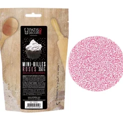 Décors mini billes roses comestibles 350 g