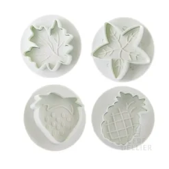 Découpoirs éjecteurs fruits assortis Patisdécor (x 4)