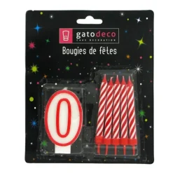 Ensemble 10 bougies et 1 bougie chiffre 0