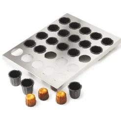 Exoglass plaque de 30 moules à cannelé 3,5 cm