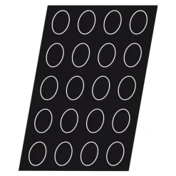 Flexipan 60x40 plaque de 56 demi oeuf 55x35 mm