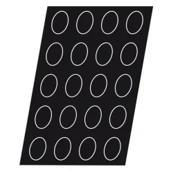 Flexipan 60x40 plaque de 64 ovales 5,7x3,5 cm