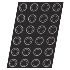 Flexipan 60x40 plaque de 24 ronds charmants 6,6 cm