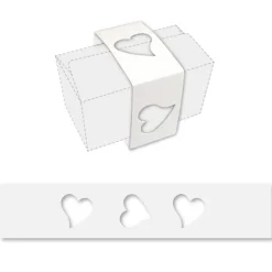 Fourreau motif cœur blanc pour ballotin 250g (x50)