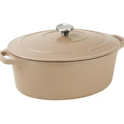Le Chasseur cocotte ovale avec couvercle ""marron glacé"" 31 x 26 cm