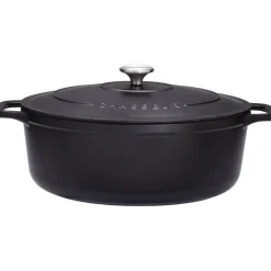 Le Chasseur cocotte ovale avec couvercle noire 17 cm