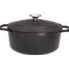 Le Chasseur cocotte ronde avec couvercle noire 12 cm