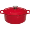 Le Chasseur cocotte ronde avec couvercle rouge 20 cm