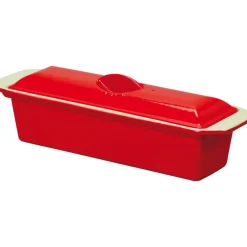 Le Chasseur terrine avec couvercle rouge 28 cm