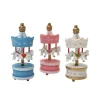 Lot de 3 toppers carrousel rose blanc bleu