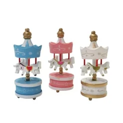 Lot de 3 toppers carrousel rose blanc bleu