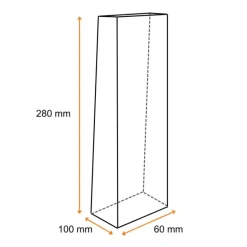 Lot sachets transparents fond plat - 100x60x280mm (x50)