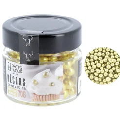 Maxi perles dorées comestibles Ø 8 mm 70 g
